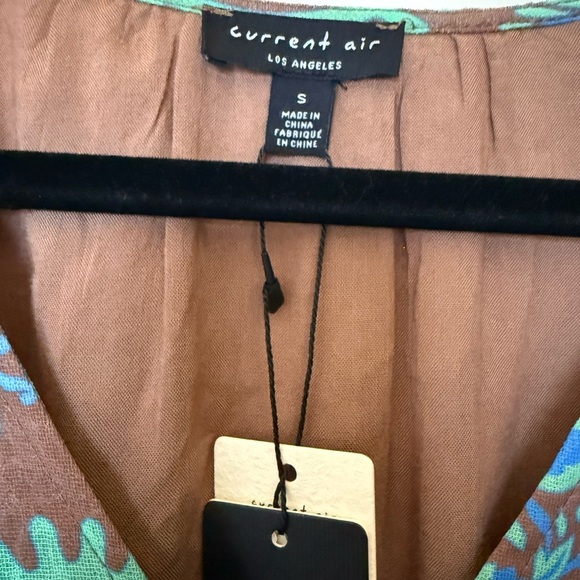 NWT Current Air Brown, Blue, & Green Floral Print Long Sleeve Mini Dress Small - Picture 10 of 16